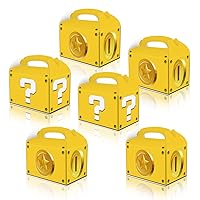 OULUN 12Pcs Mario Question Mark Party Candy Box, Super Brothers Question Mark Gold Coin Themed Party Candy Box