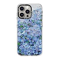 CASETiFY Clear Case for iPhone 15 Pro Max [Not Yellowing / 6.6ft Drop Protection/Compatible with Magsafe] - Paint Prints - Nantucket Blue Hydrangeas - Clear