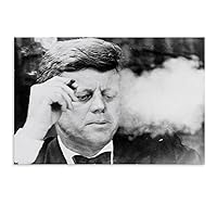 U.S. President John F. Kennedy Black And White Artistic Portrait Inspirational Poster Office Inspirational Quote Wall Decoration Aesthetic Gift Poster Canvas Poster Bedroom Decor Office Room Decor Gi