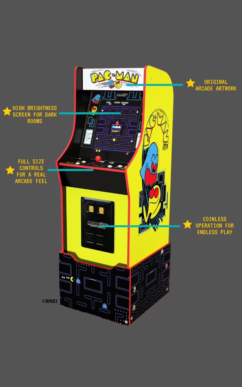 ARCADE1UP PAC-Man 12-in-1 Legacy Edition, 4ft