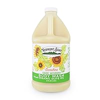 Natural body wash with Shea Butter, Mild Gel for Moisturizing and Soothing Skin, Fragrance Free for Women & Men (Sage Lime Wisdom, 64oz)