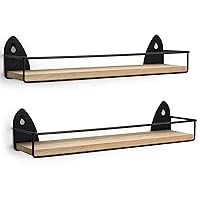 2 Pack Spice Rack Wall Mount Rustic Style Hanging Spice Organizer for Wall, Kitchen Spice Storage