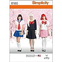 Simplicity 8160 Anime School Girl Cosplay Sewing Pattern, 3 Costumes Sizes 4-12