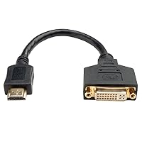 Tripp Lite 8-inch HDMI-M to DVI-D Cable Adapter (M/F), 8-in. (P132-08N) 8