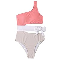 Womens Swimsuit Tummy Control Slimming Tween Girls Swimsuits One Piece with Padded Bra Size 14-16