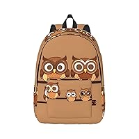 Cute Big Brown Cartoon Owls Large Capacity Backpack, Men'S And Women'S Fashionable Travel Backpack, Leisure Work Bag,