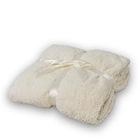 x 58in Luxury Super Soft Two Sided Sherpa and Polar Fleece Comfy Throw, Crème