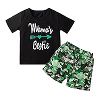 First Born Baby Boy Clothes Set 15 Sleeve Summer Letter Camouflage Beach Toddler Short T Boys 3 Piece (Black, 4-5 Years)