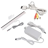 3 in 1 Accessories Bundle Kits for Wii, AC Power Supply Adapter + Composite Audio Video Cable and Wired Infrared Ray Sensor Bar Compatible with Nintendo Wii