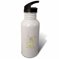 3dRose Cute Yellow Baking Chef Bear With A Party Cake Illustration - Water Bottles (wb-360311-2)