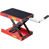1200 LBS Motorcycle Jack, Motorcycle Lift Stand for Dirt Bike ATV,Scissor Jack with Crank Handle and Breaker Bar(Red)