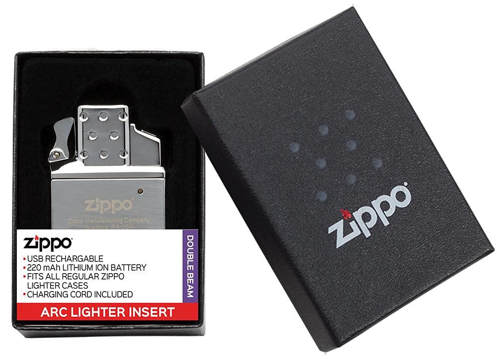 ZIPPO 65828 Arc Lighter Inside Unit, Double Beam, USB Rechargeable, Silver