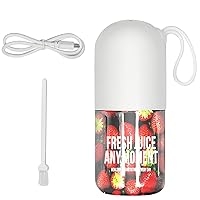 Qiangcui Portable Blender, Capsule Shape Juicer, Portable Mini Rechargable Personal Size Blender for Smoothies and Shakes, 300ML andheld Fruit Mixer Machine, for Home, Office, Outdoor, Fitness