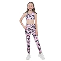 iiniim Kids Girls Athletic Sports Bra Leggings Pants Gymnastic Dance Yoga Fitness Sweatsuit Outfit