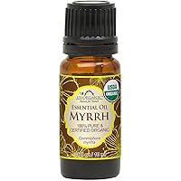 100% Genuine Myrrh Essential Oil - Sourced from The Horn of Africa, USDA Certified Organic, Extracted by Hydro-Distillation (Myrrh, 10 ml)