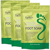 ForPro Green Tea & Lemongrass Foot Soak with Sea & Epsom Salt for Toenail Athletes Foot, Stubborn Foot Odor Scent, Softens Calluses & Soothes Sore Tired Feet - 48 Ounces (3 1-lb Packs)