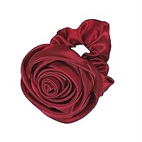 Hair Scrunchies Rose Hair Ornament Soft Elastic Hair Tie For Female And Girls Ponytail Holders Hair Ties For Women Thin Hair