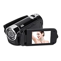 Akozon Digital Camcorder, Full HD Rotation 16X High Definition Digital Camcorder Video DV Camera (Black US Plug)