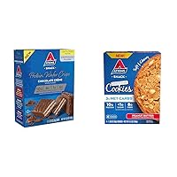 Atkins Chocolate Crème Protein Wafer Crisps 5 Count and Peanut Butter Protein Cookie 4 Count Bundle