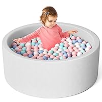 Foam Ball Pits for Toddlers, Baby Ball Pits for Babies Indoor Kiddie Memory Foam Soft Round Designed Without Ball (Grey)
