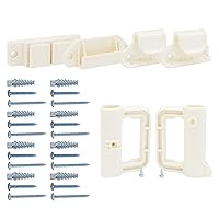 Extra Wide Retractable Baby Gate Replacement Parts Kit Retractable Dog Gate Mesh Baby Gate Hardware with Full Set Accessories Brackets, Latches, Hooks, Screws, Extra Long Baby Gate Parts, Beige