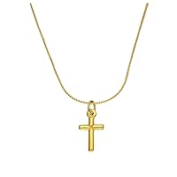jewellerybox Small Gold Plated Sterling Silver Cross Necklace 14-28 Inches