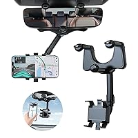 360-degree Rotatable and Retractable Dashboard Car Phone Holder for All Mobile Phones, Black
