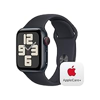 Apple Watch SE GPS + Cellular 40mm Midnight Aluminum Case with Midnight Sport Band - S/M with AppleCare+ (2 Years)