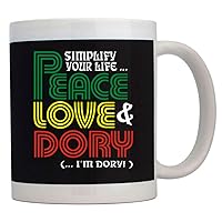 Simplify your life Peace Love Dory (I'm Dory) Mug 11 ounces ceramic