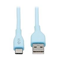 Tripp Lite Safe-IT USB-A to USB-C Charge Cable for iPhone iPad Android & More, Male-to-Male, 60W Charging, Ultra-Flexible, MFi Certified, Light Blue, 3 Feet / 0.9M, 2-Year Warranty (U038AB-003-S-LB)