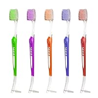 Orthodontic Toothbrush Double Ended Ortho Toothbrush V-Trim Brush and Interspace Brush for Ortho Brace Teeth Cleaning, 5 Pcs