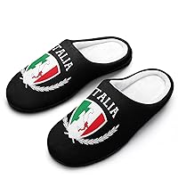 Italia Italy Italian Map Flag Men's Home Slippers Warm House Shoes Anti-Skid Rubber Sole for Home Spa Travel