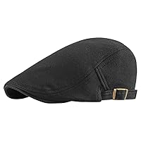 Men's Newsboy Irish Hat, Lightweight Driving Cabbie Hunting Cap, Men's Cotton Flat Hat for Driving, Fishing, Hiking, Camping Thriae