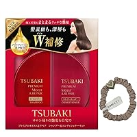 TSUBAKI Premium Moist & repair Shampoo & Conditioner Set 490ml*2 + 1 hair tie