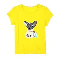 Girls T-Shirt with Sequin Dog, Sizes 3-12