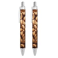 Cashew Nuts Texture Retractable Ballpoint Pen 0.5mm Ball Point Pens Smooth Writing and Soft Grip for Office Desk Supplies