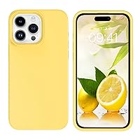 GUAGUA Compatible with iPhone 15 Pro Max Case 6.7 Inch Liquid Silicone Soft Gel Rubber Slim Microfiber Lining Cushion Texture Cover Shockproof Protective Case for iPhone 15 Pro Max, Yellow