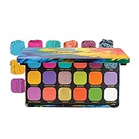 Revolution Beauty, Forever Flawless Eyeshadow Palette, 18 Pigmented Shades, Vibrant Pressed Powder Mattes, Shimmers, Glitters, Bird of Paradise, 15 X 0.04 Oz.