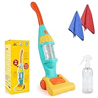 Kids Vacuum Cleaner Toy for Toddler, Toy Vacuum Cleaner with Light & Realistic Sounds, Pretend Role Play Household House Keeping Kids Cleaning Set Playing Learning Toys for Children Girls Boys