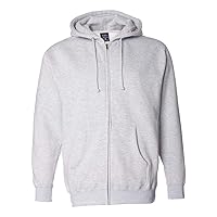 Heavyweight Full-Zip Hooded Sweatshirt, 3XL Grey Heather