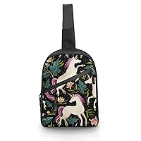 Fairy Forest Unicorns Foldable Sling Backpack Travel Crossbody Shoulder Bags Hiking Chest Daypack