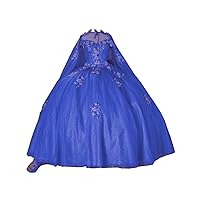 2024 Unique Two Pieces Ball Gown Quinceanera Dresses with Cape Off Shoulder Flowers Pattern Glitter