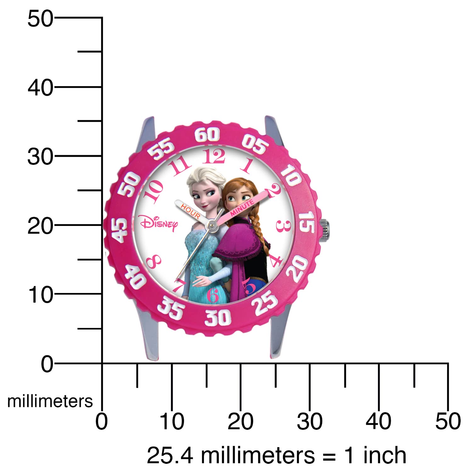 Disney Frozen Kids' Bezel Stainless Steel Time Teacher Analog Nylon Strap Watch