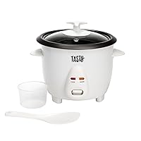 Mini Rice Cooker with Removable Nonstick Bowl and Auto Keep Warm Function, Great For Soups, Stews, Grains and Oats, 6 Cups Cooked (3 Cups Uncooked), 1.5-Quart, White