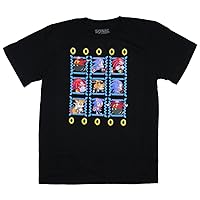 Sonic The Hedgehog Boy's Pixel Character Grid Video Game T-Shirt