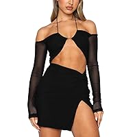 Sexy Dress Fashion Temperament Slim Sexy Slit Wrapped Dress Elastic Waist Strapless Sleeve Package Womens A Line