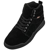 CALTO Men's Invisible Height Increasing Elevator Shoes - Athletic Ankle Top Sneaker Boots - 2.6 Inches Taller