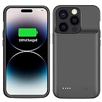 Battery Case for iPhone 14Pro Max/13 Pro Max 6.7inch, 8500mAh Li-ion 0 Cycle Internal New Upgrade High Capacity Rechargeable Portable Charging Case Extended Battery Pack Black
