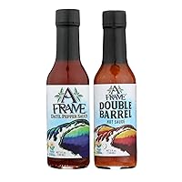 A Frame Datil Pepper Sauce and Double Barrel Sauce, 2 Pack, 5oz, 5 Ounce, Gift Pack