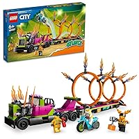 LEGO City 60357 Trailer Truck and Fire Ring Challenge, Toy Blocks, Present, Vehicle, Glue, Boys, Girls, Ages 6 and Up